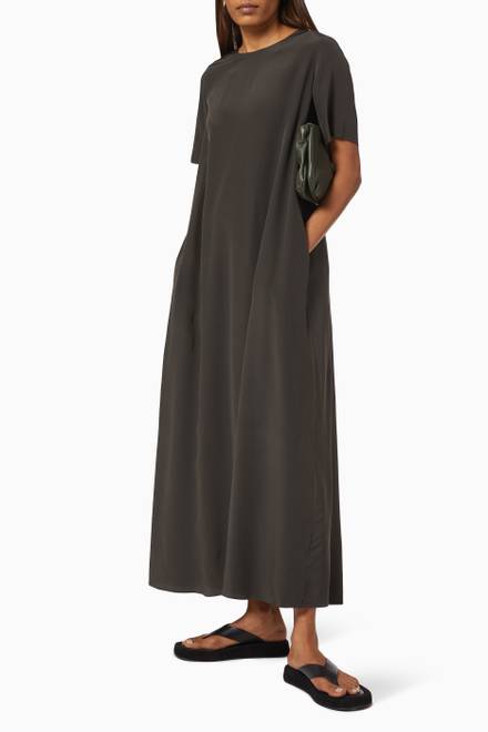 hover state of Robi Maxi T-shirt Dress in Silk Crepe 