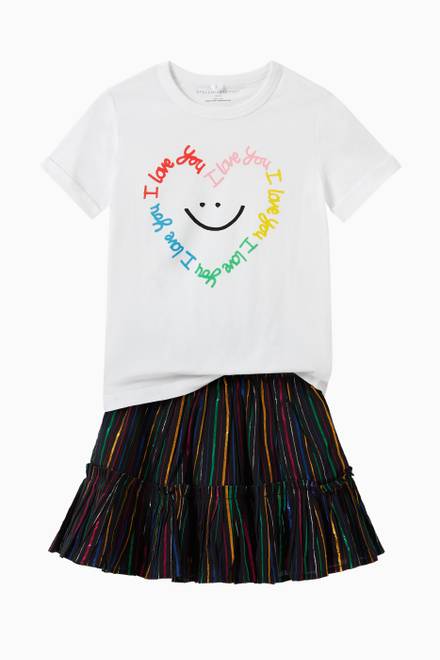 hover state of Rainbow Lurex Striped Skirt in Organic Cotton  