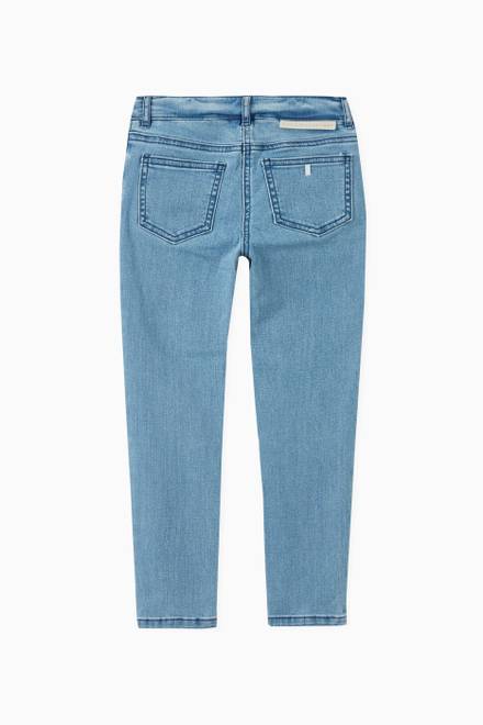 hover state of Embroidered Flower Jeans in Organic Cotton Stretch Denim 