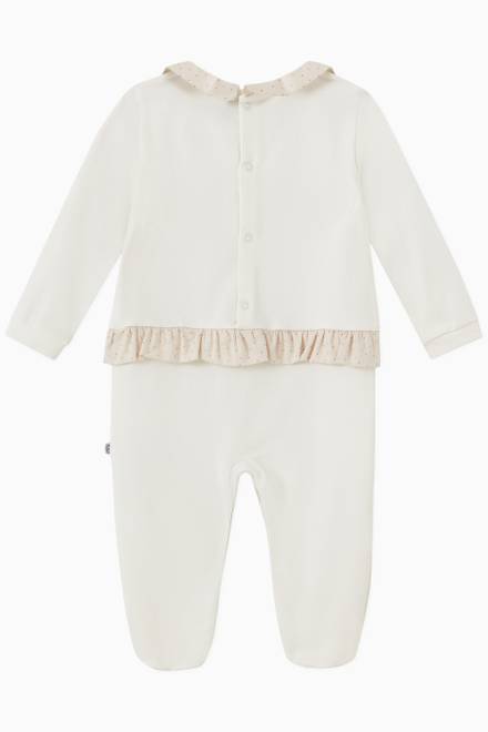 hover state of Ruffle Logo Babygrow in Pima Cotton Jersey  
