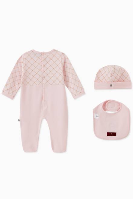 hover state of Embroidered Babygrow Set in Cotton 