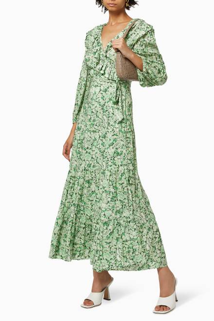 hover state of Frida Floral Wrap Dress in Viscose   