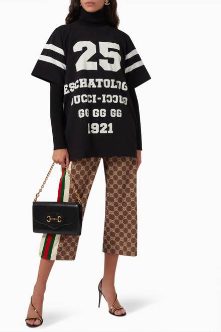 hover state of '25 Gucci Eschatology and Gucci Loved' Print T-shirt in Cotton   