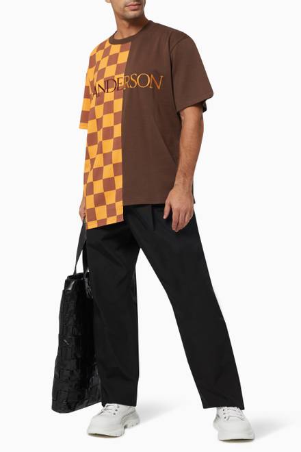 hover state of Checkerboard Patchwork T-shirt in Jersey 