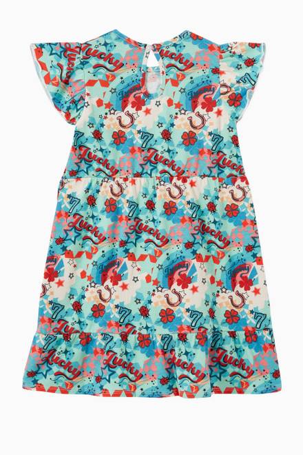 hover state of Lucky Print Dress in Cotton   