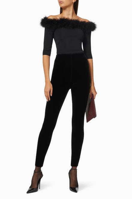 hover state of Leggings in Sustainable Viscose Stretch Velvet  