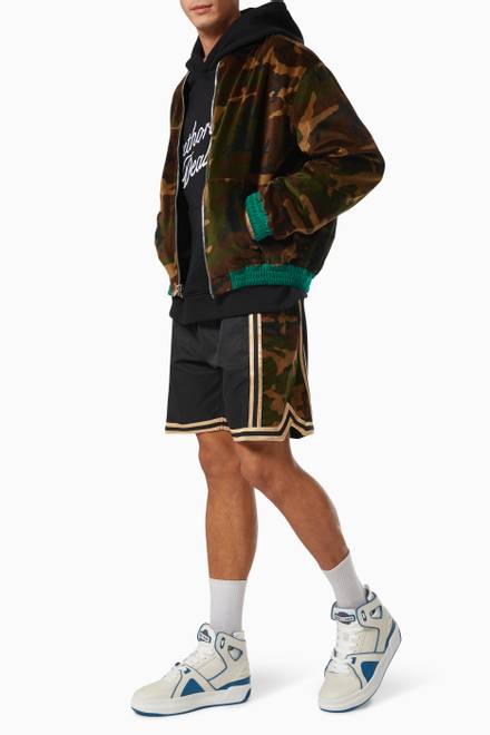 hover state of Camo Panel Shorts in Memory Taffeta  