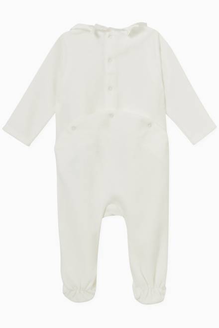 hover state of Ruffled Neck Logo Pyjamas in Cotton Blend    