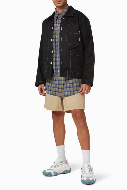 hover state of Oversized Checked Shirt in Cotton Poplin   