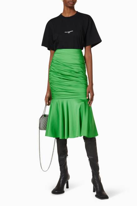 hover state of Henley Ruched Godet Skirt in Sustainable Viscose      