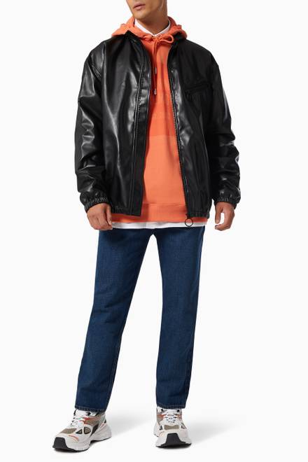hover state of Track Jacket in Faux Leather 