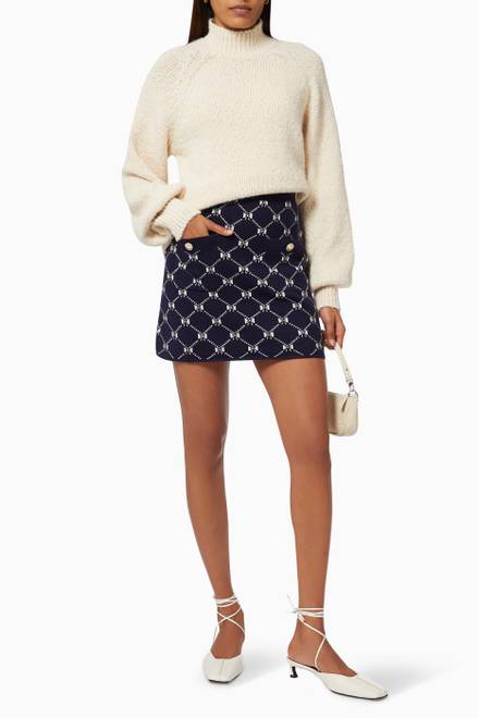 hover state of Jino Jacquard Knit Skirt with Bows   