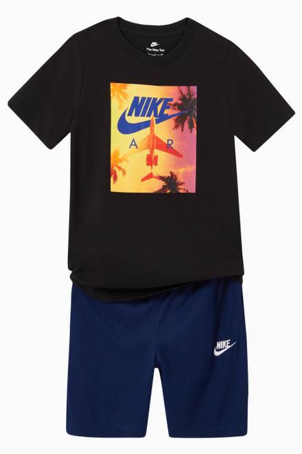hover state of Swoosh Logo Print Shorts in Cotton  