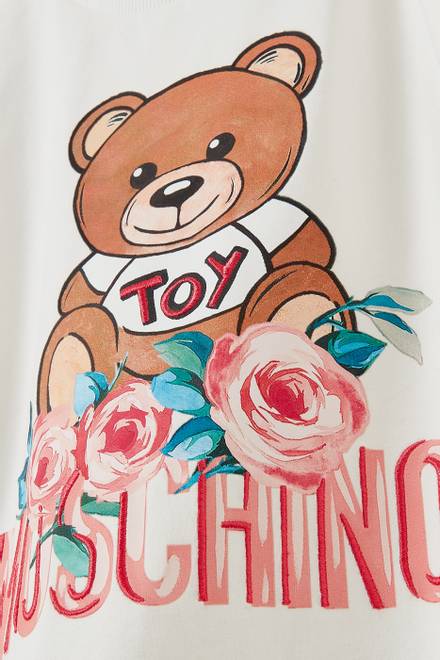 hover state of Teddy Bear with Flower Print T-shirt in Cotton  
