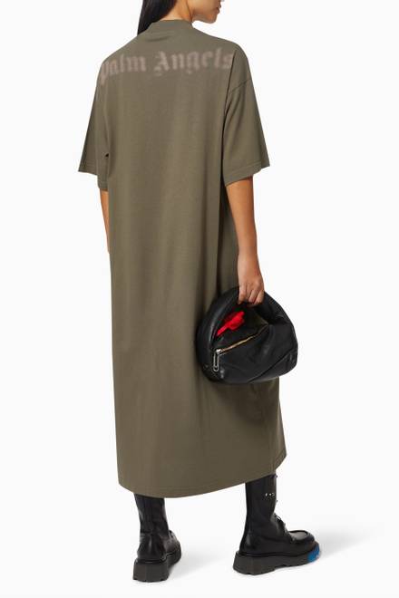 hover state of Blurry Logo Oversized T-shirt Dress in Cotton Jersey   