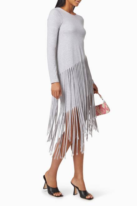 hover state of La Veta Fringed T-shirt Dress in Cotton  