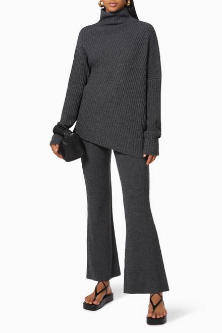 hover state of Candela Sweater in Cashmere & Wool Ribbed Knit  