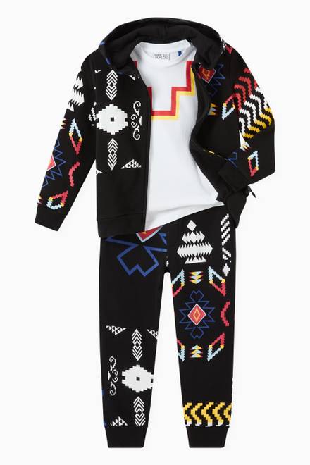 hover state of Patchwork Folk Sweatpants in Cotton Jersey   