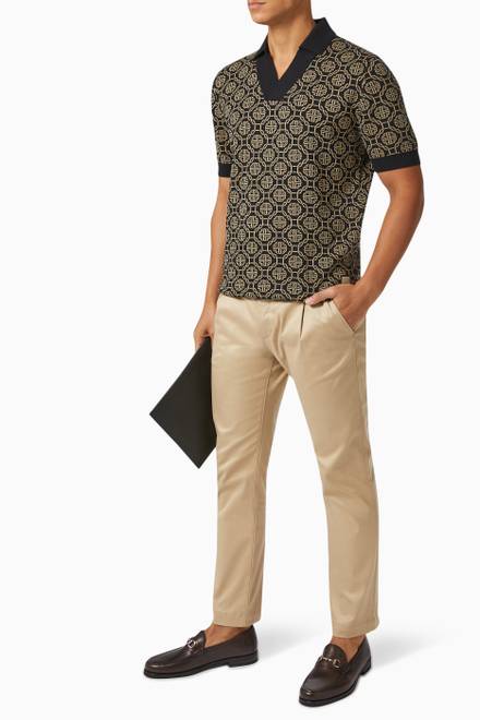 hover state of Trinity Slim Fit Polo in Jacquard Knit  