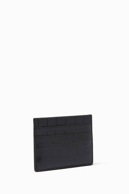 hover state of Plate Cardholder in Croc-Embossed Calfskin      