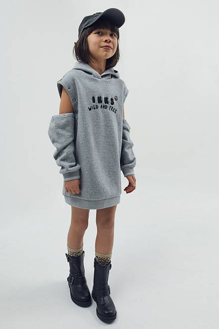 hover state of Logo Sweatshirt Dress in Cotton 