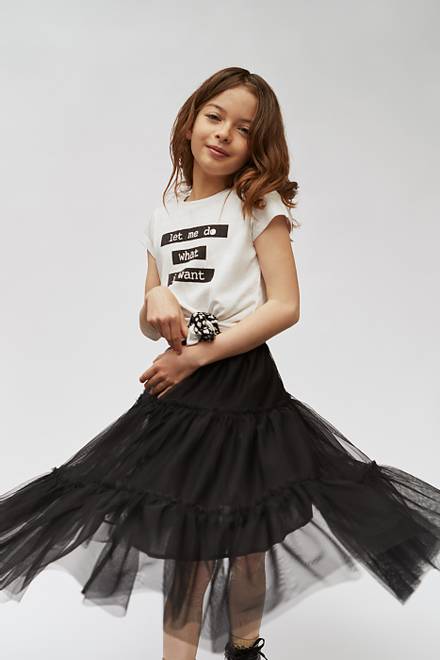 hover state of Tutu Style Long Skirt in Tulle