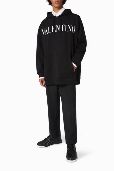 hover state of Valentino Oversized Hoodie in Cotton Terry  