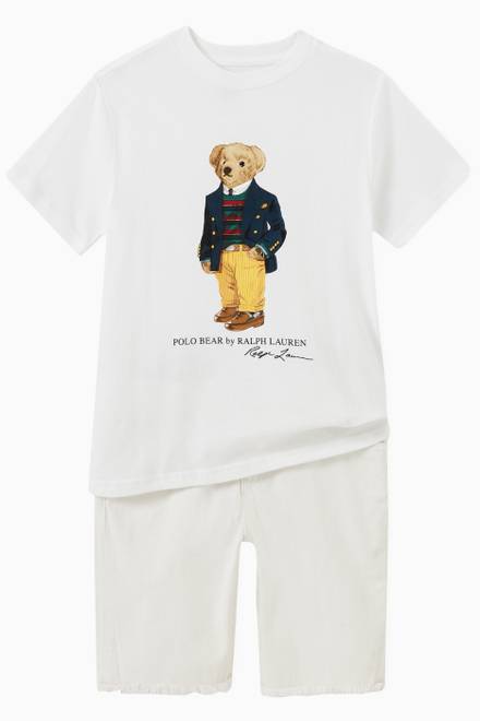 hover state of Polo Bear Print T-shirt in Cotton Jersey    