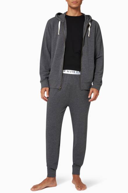 hover state of Logo Tape Sleep Joggers in Stretch French Terry  