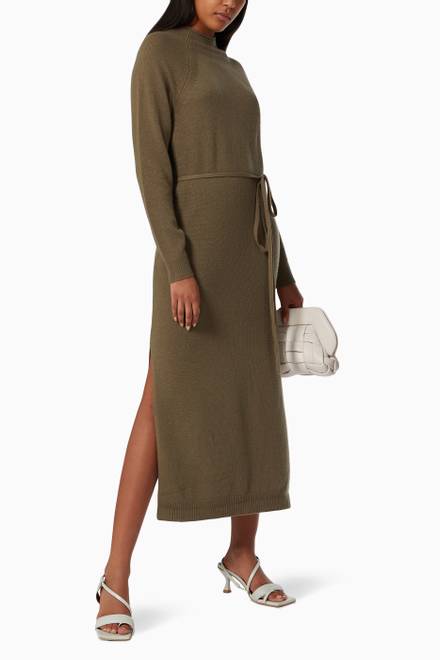 hover state of Raglan Knitted Belted Dress
