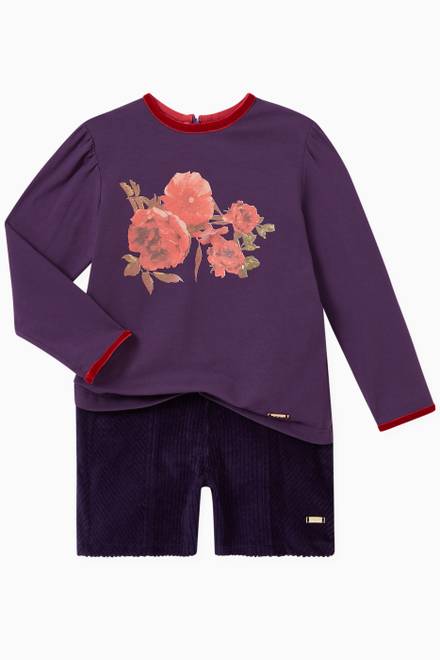 hover state of Gislena Floral T-shirt in Stretch Jersey 
