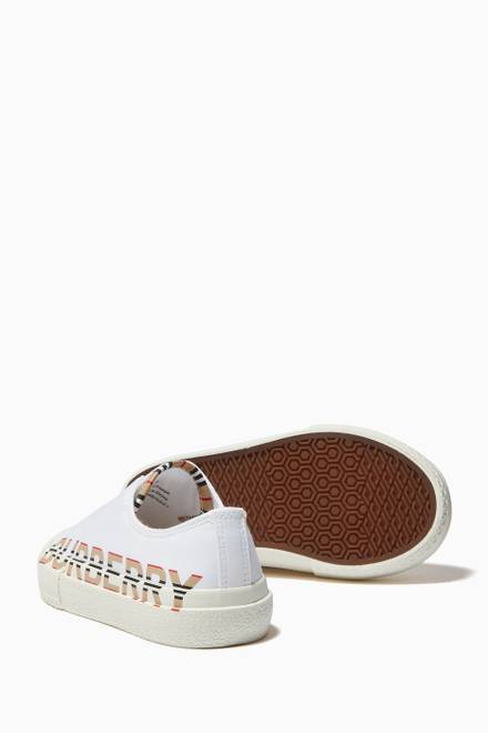 hover state of Sneakers with Icon Stripe Logo in Cotton Gabardine   