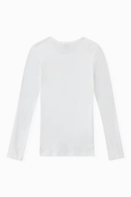 hover state of Long Sleeve T-shirt in Cotton Rib Knit 