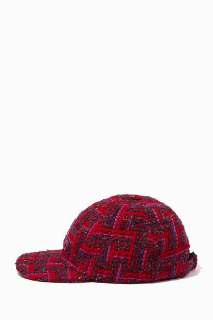 hover state of SL Baseball Cap in Checked Tweed Wool  