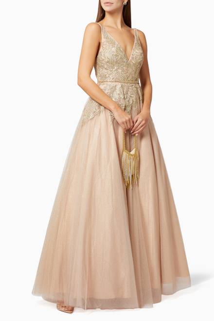 hover state of Embroidered Gown in Tulle