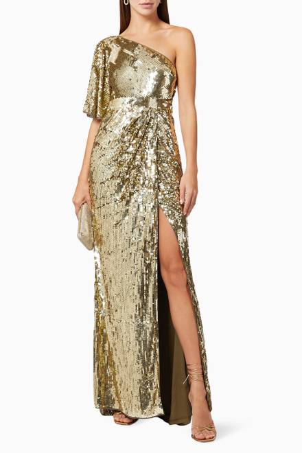 hover state of One Shoulder Sequin Gown  
