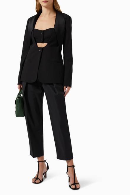 hover state of Tuxedo Bustier Blazer in Wool Blend  