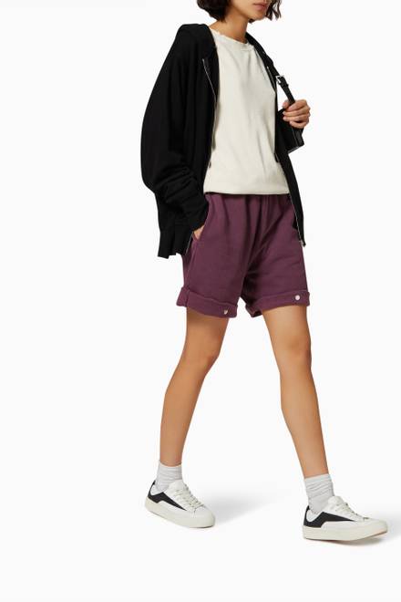 hover state of Snap-button Shorts in Brushed Cotton Fleece   