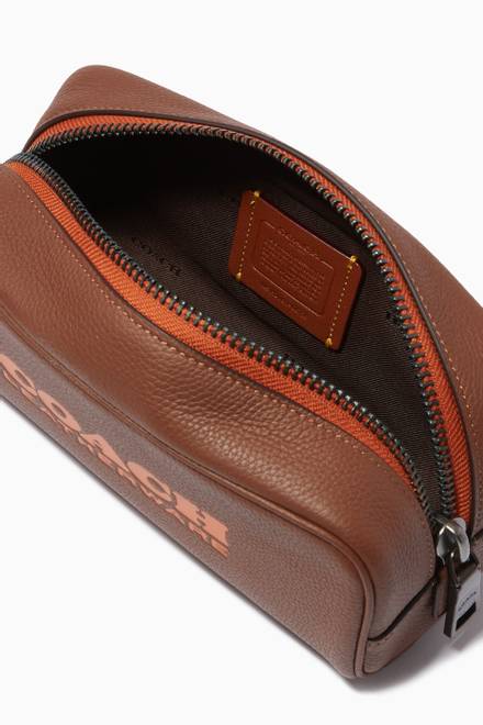 hover state of Travel Kit 21 Wash Bag in Leather