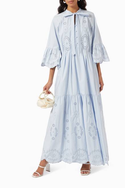 hover state of Maxi Dress in Embroidered Cotton