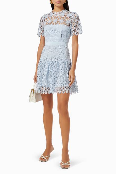 hover state of Mini Dress in Geo Guipure Lace 