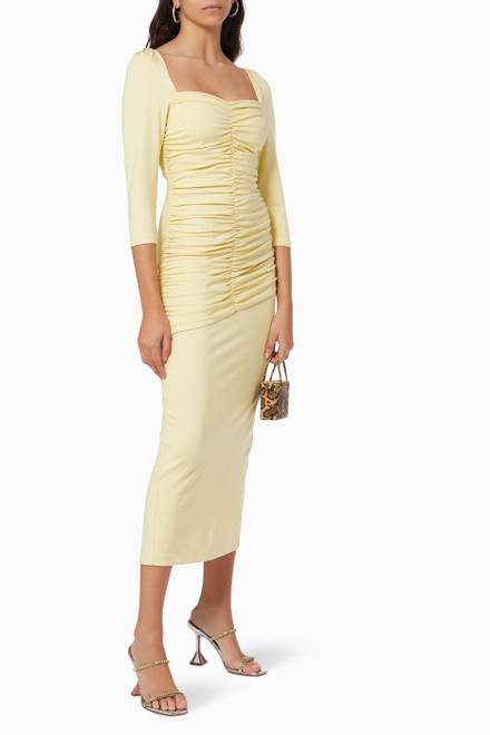 hover state of Freya Ruched Dress in Jersey  
