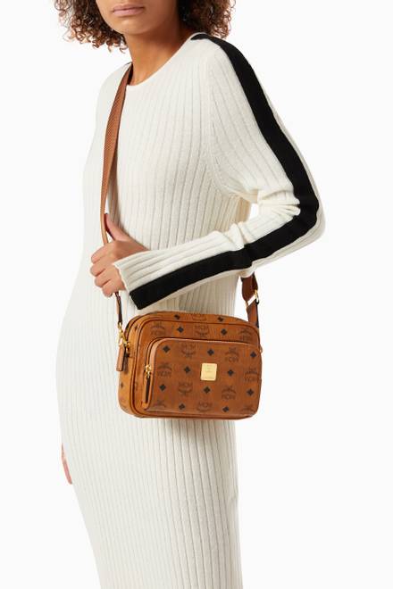 hover state of Small Klassik Crossbody in Visetos Leather 
