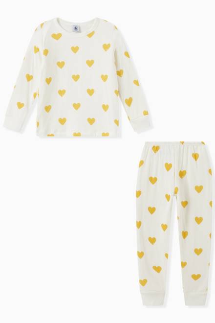 hover state of Heart Pattern Pyjamas Set in Organic Cotton 
