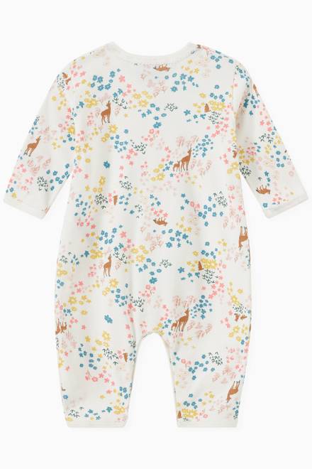 hover state of Floral Sleepsuit in Organic Cotton 