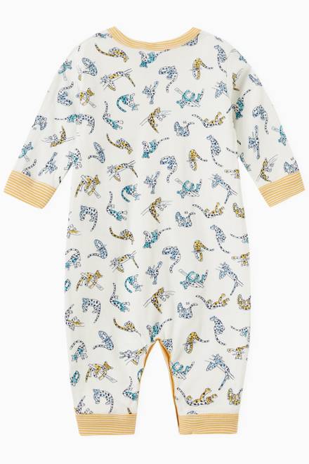 hover state of Panther Patterned Footless Sleepsuit in Cotton 