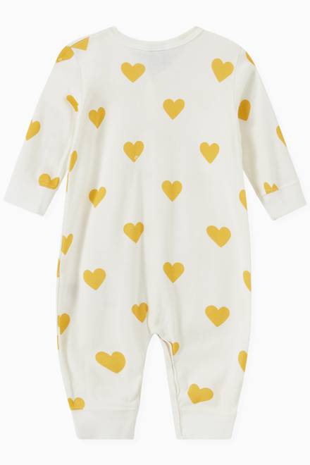 hover state of Heart Patterned Footless Sleepsuit in Organic Cotton 