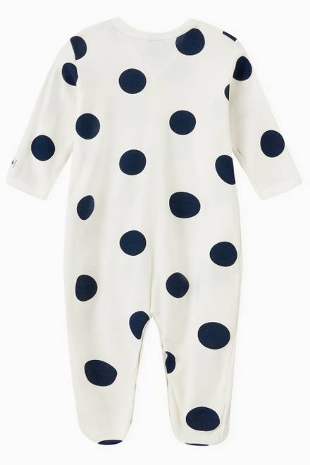 hover state of Sleepsuit in Spotted Organic Cotton 