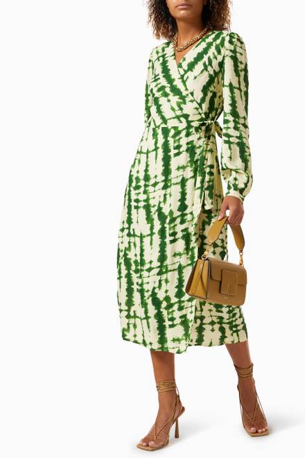 hover state of Yasmelina Wrap Midi Dress in Viscose  