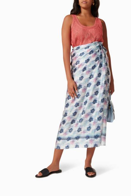 hover state of Resort Capsule Collection Pareo Skirt in Silk   